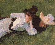 John Singer Sargent Two Girls on a Lawn oil painting reproduction